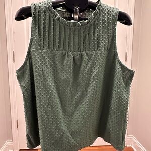 J. Crew Textured Sleeveless Top in Olive